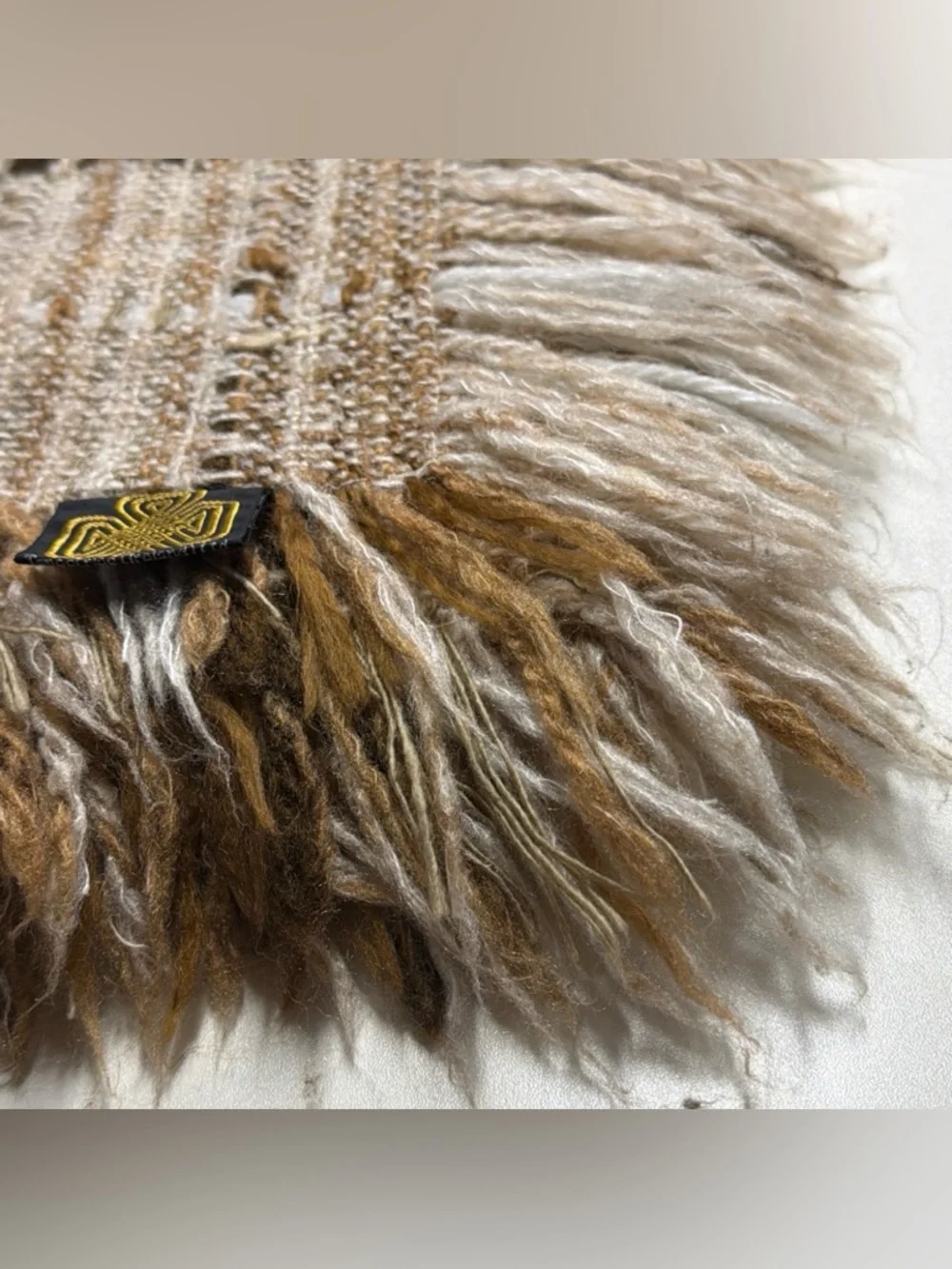 Vtg Tapestries Ireland By Helena Ruuth Woven Wool Fringe‎ Throw Blanket 54x36”
